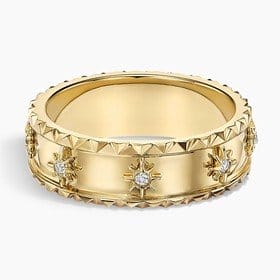 14K YELLOW GOLD SOL STARBURST DIAMOND RING