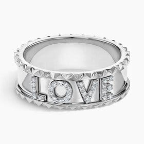 14K WHITE GOLD SOL SIGNATURE DIAMOND RING