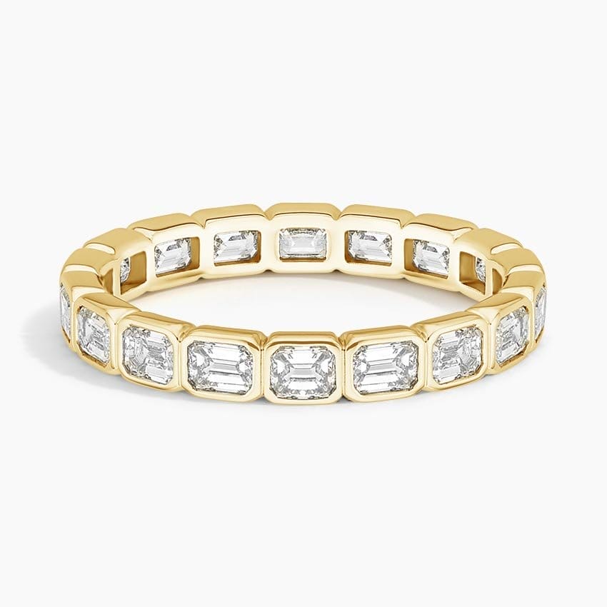 East-West Bezel Emerald Cut Eternity Lab Diamond Ring