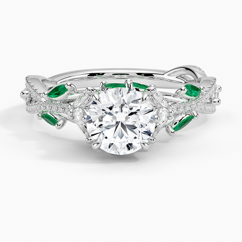Luxe Secret Garden Lab Emerald And Diamond Ring