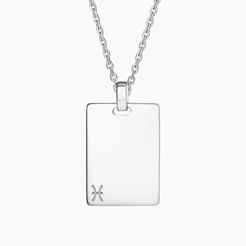 Pisces Zodiac Engravable Tag Pendant