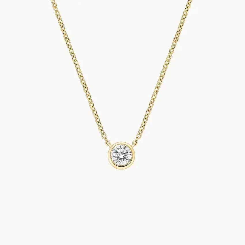 Lab Diamond Bezel Solitaire Pendant