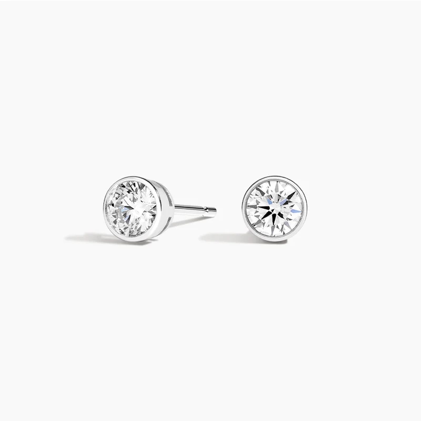 Diamond Bezel Stud Earrings