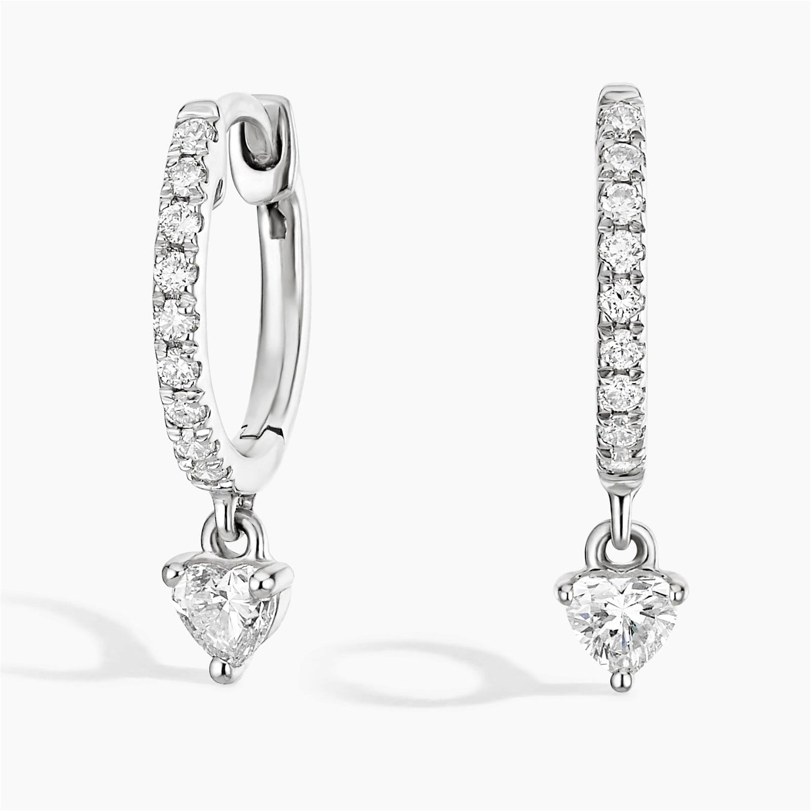 Heart Shaped Lab Diamond Huggie Earrings