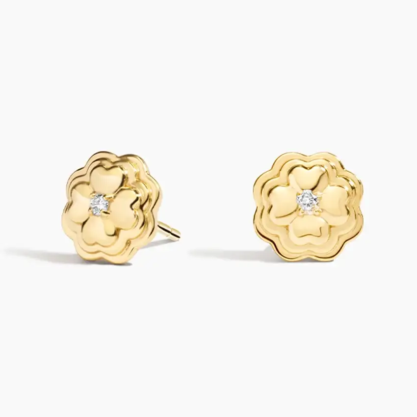 Clover Lab Diamond Stud Earrings