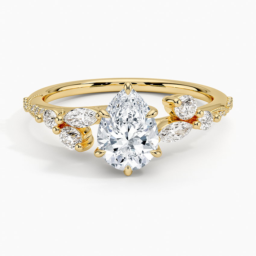 Luxe Camellia Milgrain Diamond Ring
