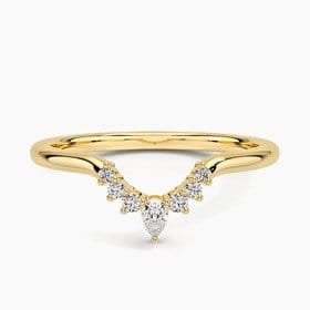 18K YELLOW GOLD LUNETTE DIAMOND RING (1/10 CT. TW.)