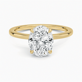 18K YELLOW GOLD SECRET HALO DIAMOND RING