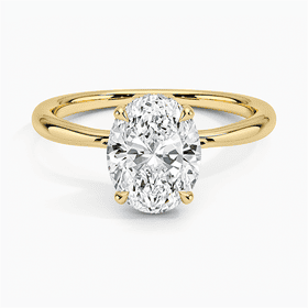 18K YELLOW GOLD FREESIA HIDDEN HALO LAB DIAMOND RING