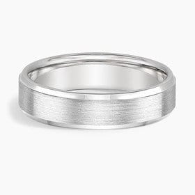 18K WHITE GOLD BEVELED EDGE MATTE 5.5MM WEDDING RING