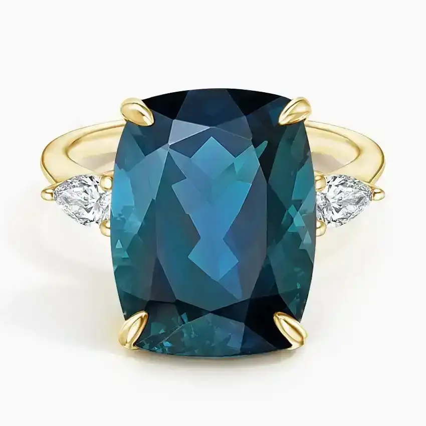 Soiree London Blue Topaz and Diamond Cocktail Ring