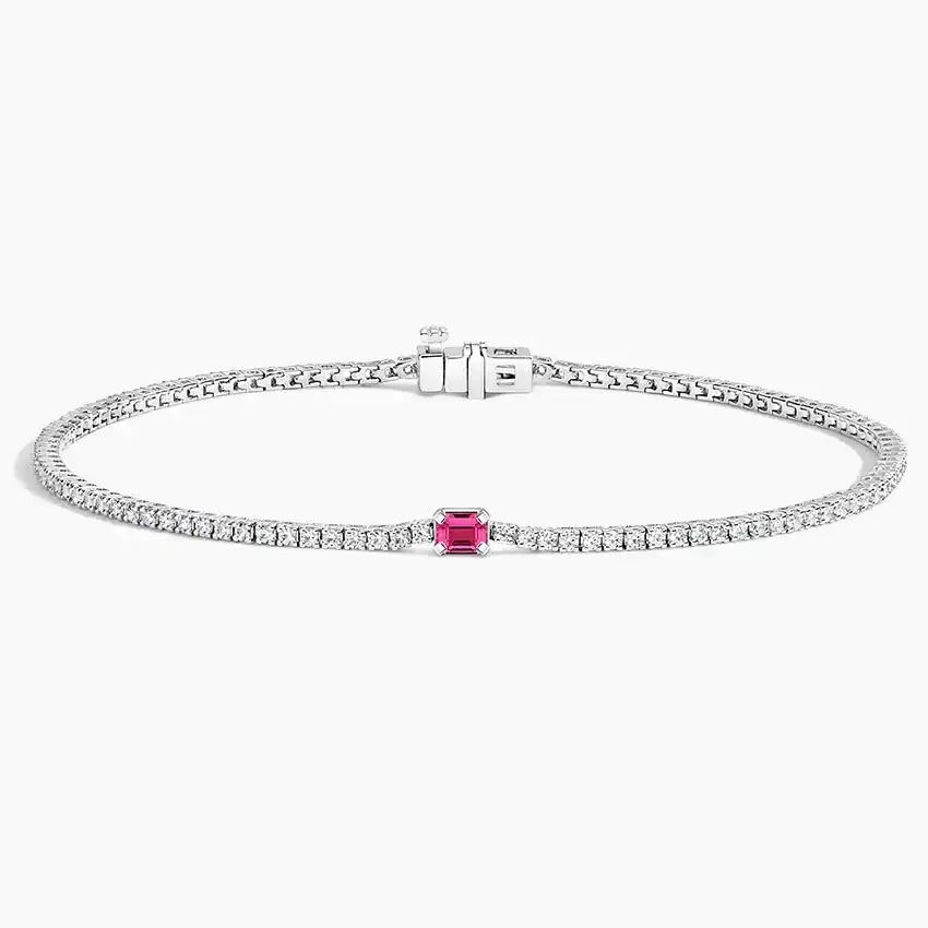 Beatrice Lab Ruby and Diamond Tennis Bracelet