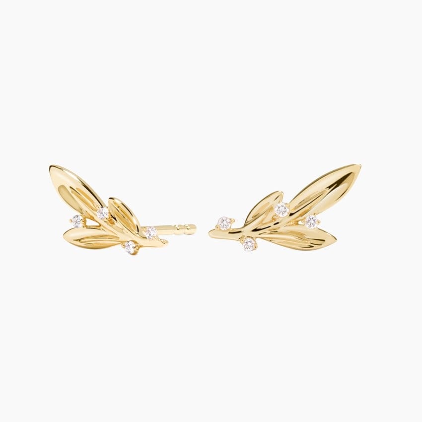 Luxe Olive Branch Diamond Earrings