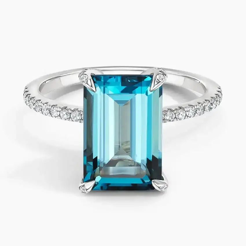 Fiesta London Blue Topaz and Diamond Cocktail Ring