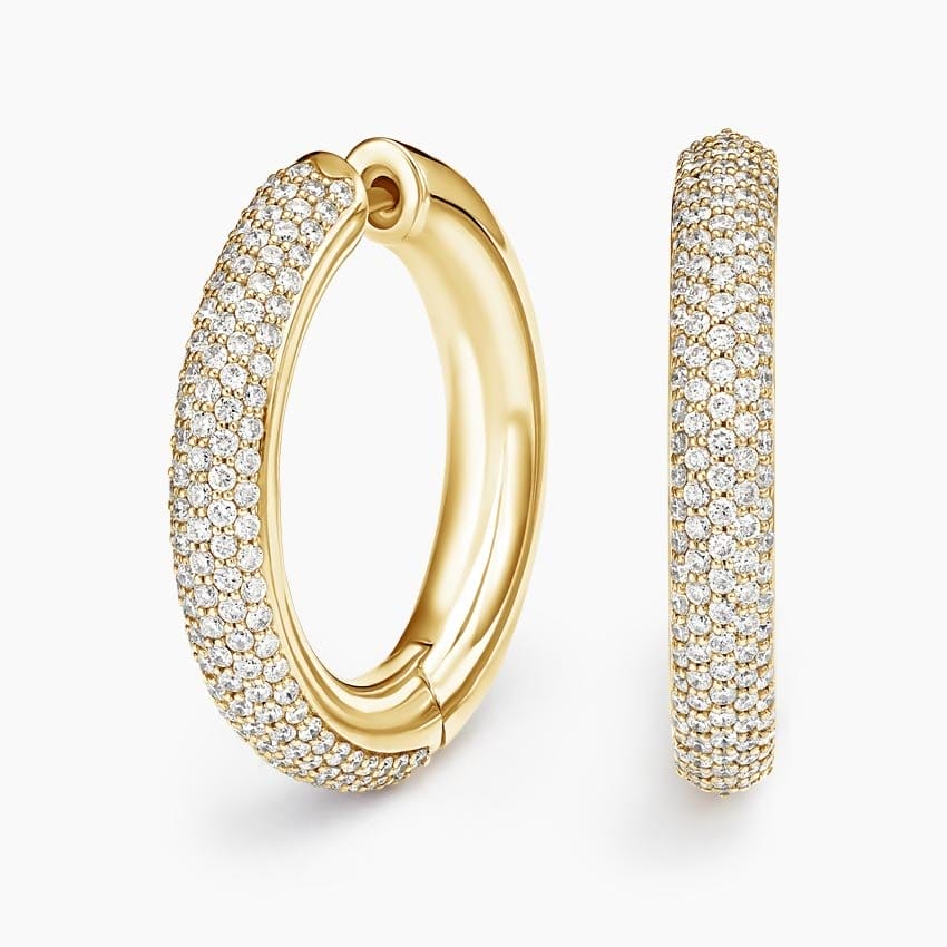 Lab Diamond Tube Hoop Earrings