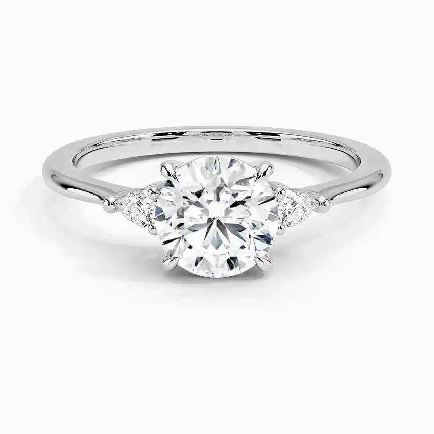 Aria Three Stone Ring with 1ct Round Lab Diamond