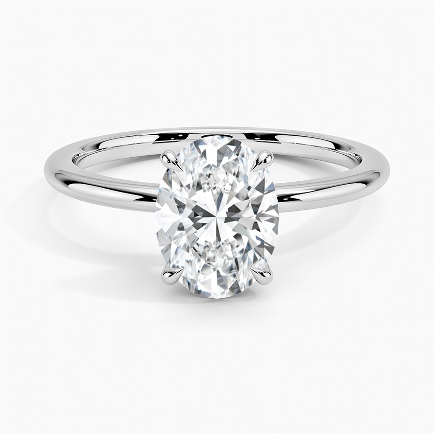 Petite Elodie Solitaire Ring with 1.5ct Oval Lab Diamond
