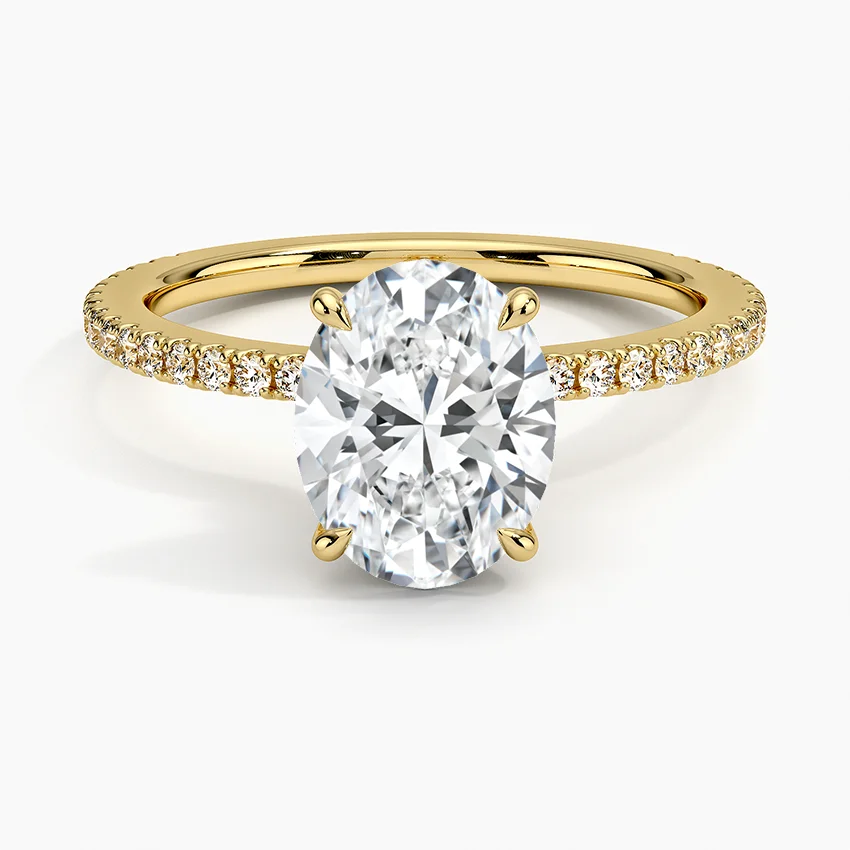 Demi Ring with 2ct Oval Lab Diamond Center Stone