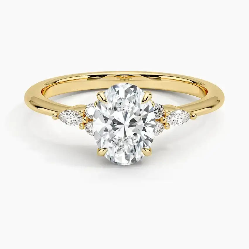 Nadia Ring with 1ct Oval Lab Diamond Center Stone