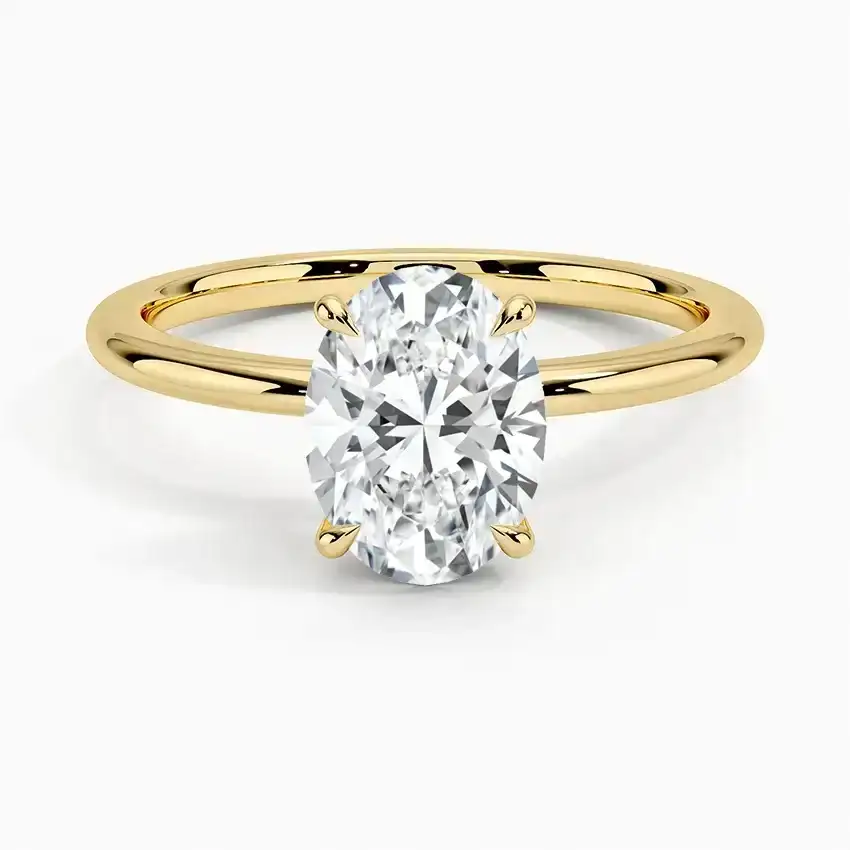 Petite Elodie Solitaire Ring with 1.5ct Oval Lab Diamond