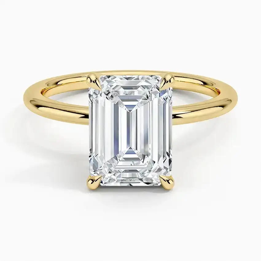 Petite Elodie Solitaire Ring with 2.5ct Emerald Lab Diamond