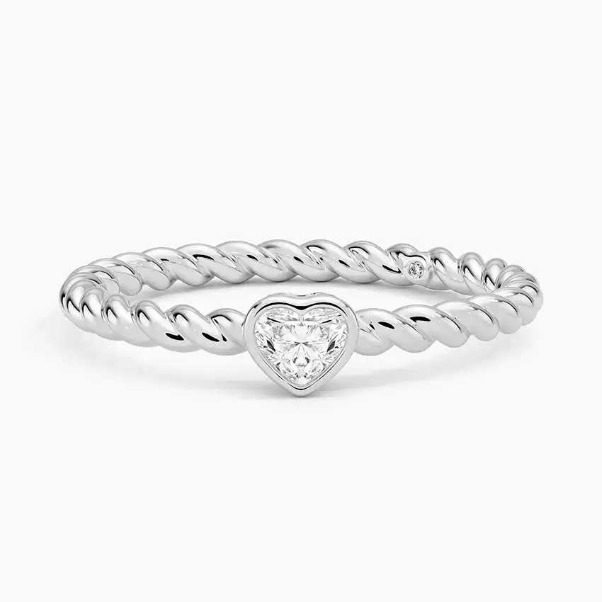 Ama Heart Shaped Lab Diamond Rope Ring