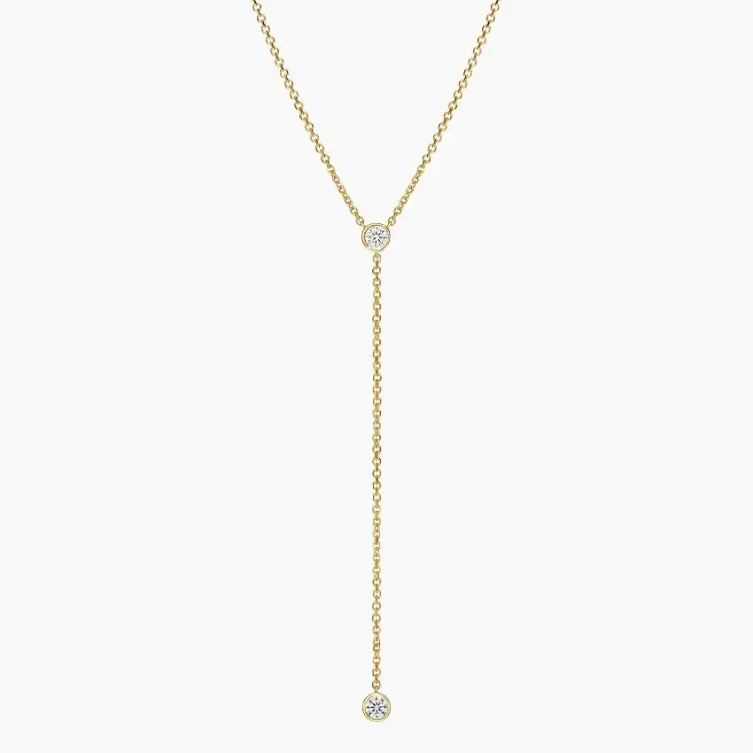 Lab Diamond Bezel Lariat Necklace