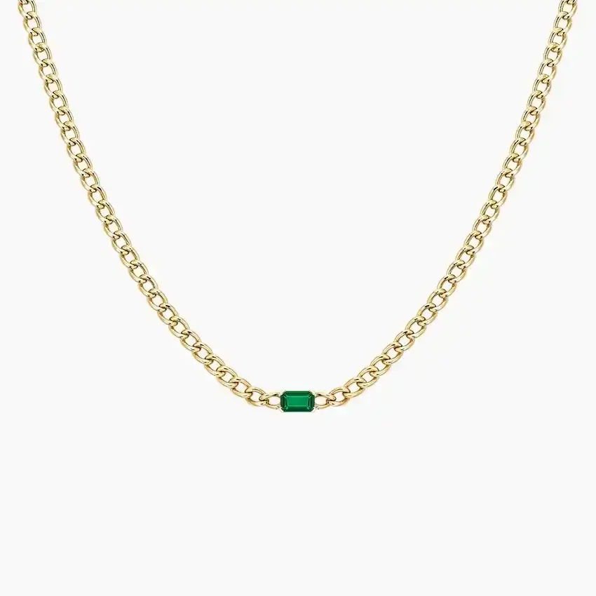 Lia Lab Grown Emerald Chain Necklace