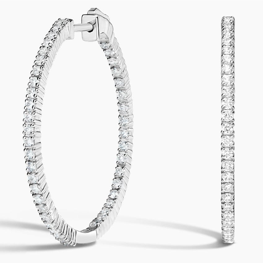 Lab Diamond Medium Perfect Hoop Earrings