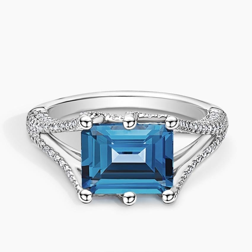 Ipanema London Blue Topaz and Diamond Cocktail Ring