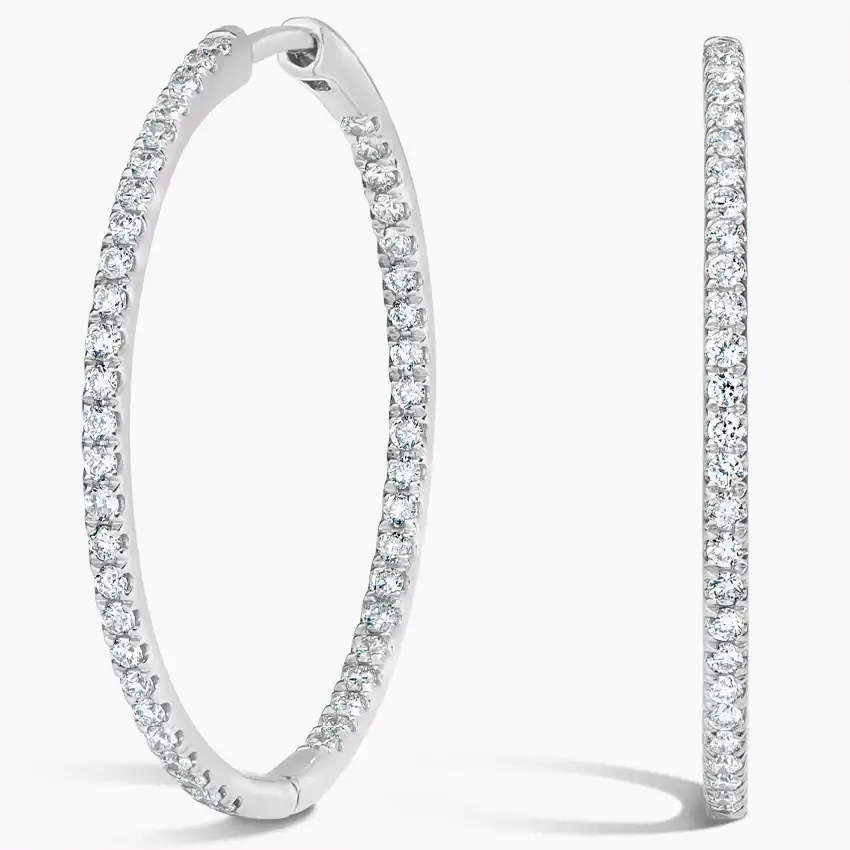 Medium Perfect Hoop Diamond Earrings