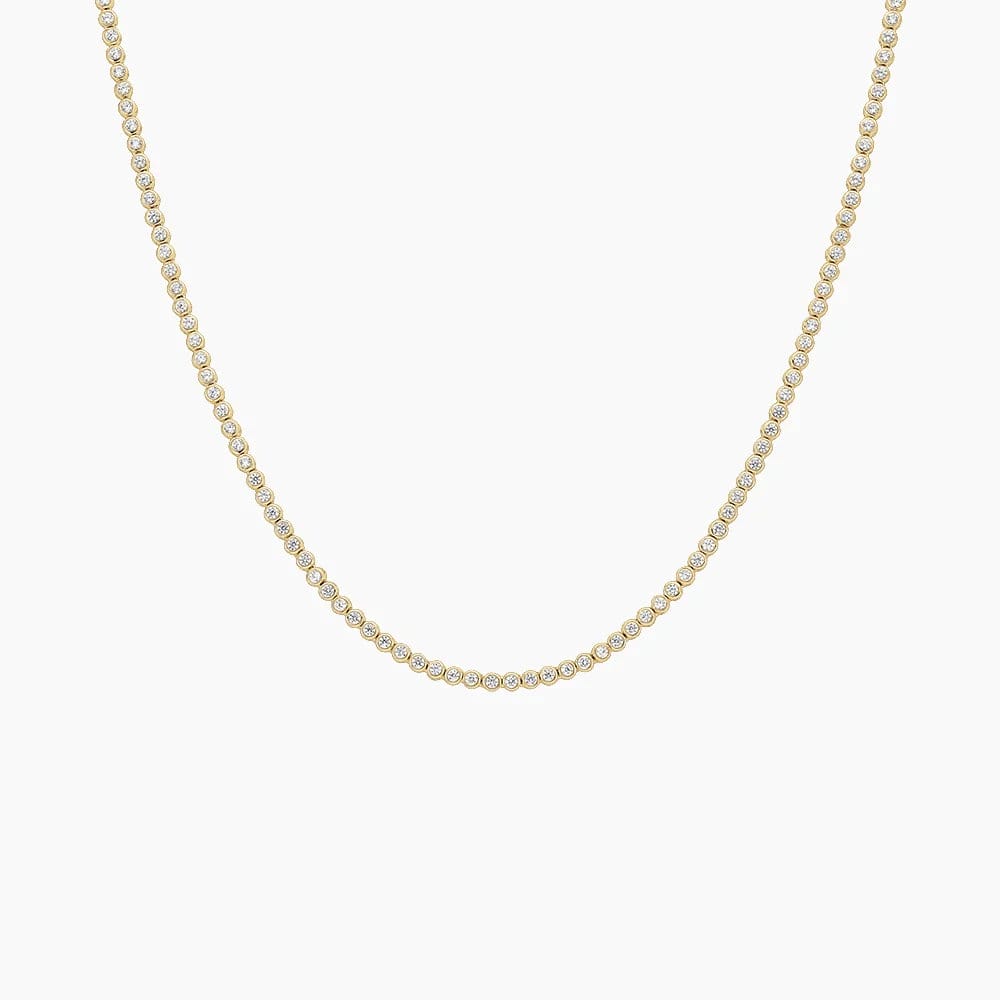 Bezel Lab Diamond Tennis Necklace