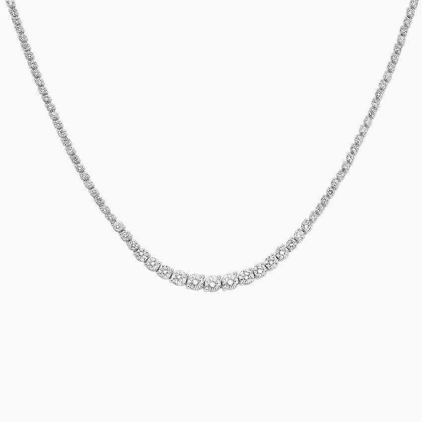 Angled Lab Diamond Riviere Tennis Necklace