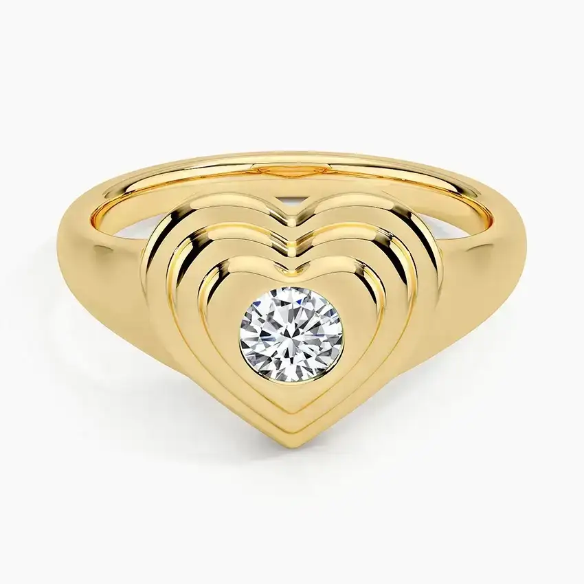 Diamond Sweetheart Signet Ring
