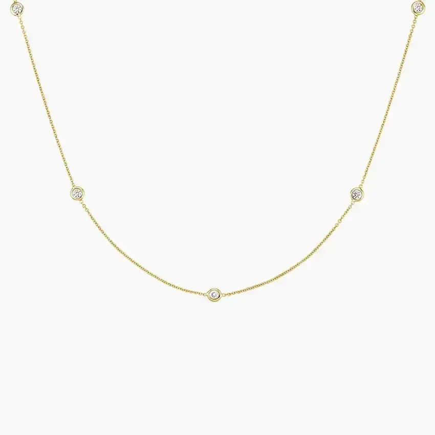 Bezel Strand 14 In. Diamond Necklace