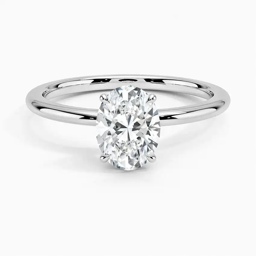 Petite Elodie 1.5mm Solitaire with 1ct Oval Certified Lab Diamond