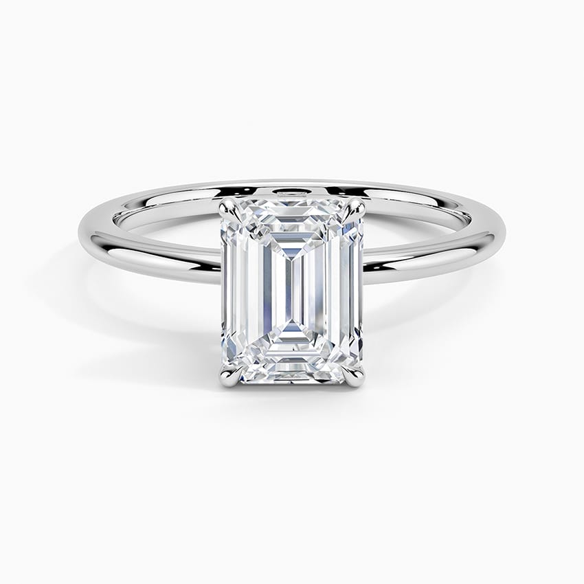 Petite Elodie 1.5mm Solitaire with 1.5ct Emerald Certified Lab Diamond