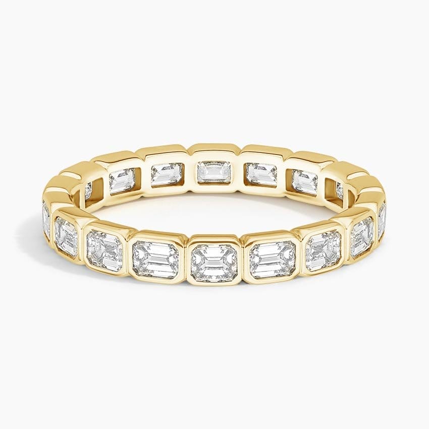 Bezel Emerald Cut Eternity Lab Diamond Ring