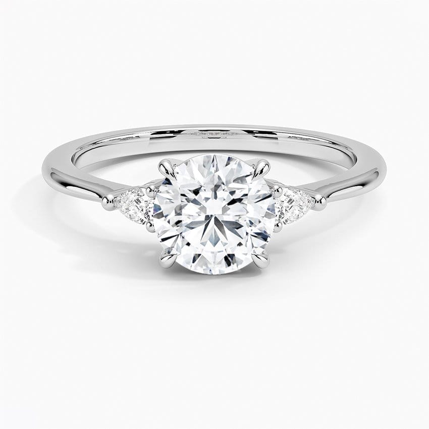 Aria Three Stone Ring with 1ct Round Lab Diamond