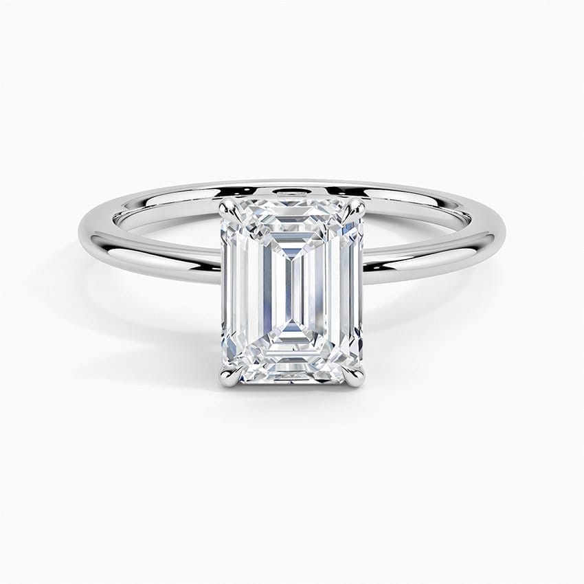 Petite Elodie Solitaire Ring with 1.5ct Emerald Lab Diamond