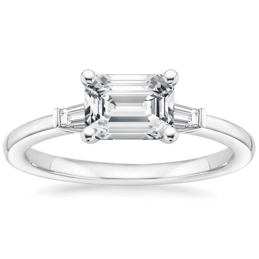 East West Tapered Baguette Diamond Ring