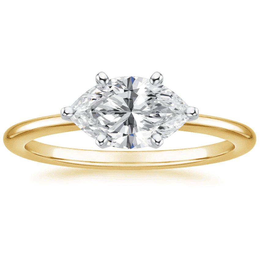 Horizontal Petite Comfort Fit Solitaire Ring