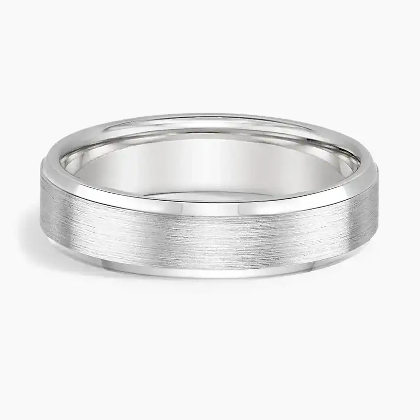 Beveled Edge Matte 5.5mm Wedding Ring