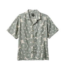 mens bunker camp shirt - green floral print