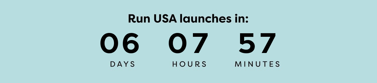 Timer counting down to the launch of the Run USA collection on 5/14