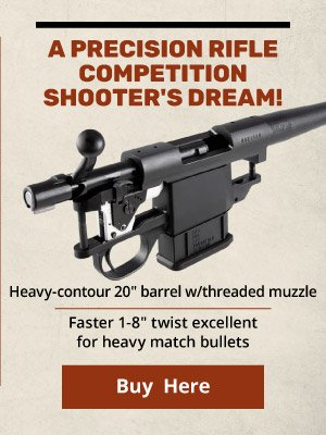 Heavy-contour 20" barrel w/ threaded muzzle