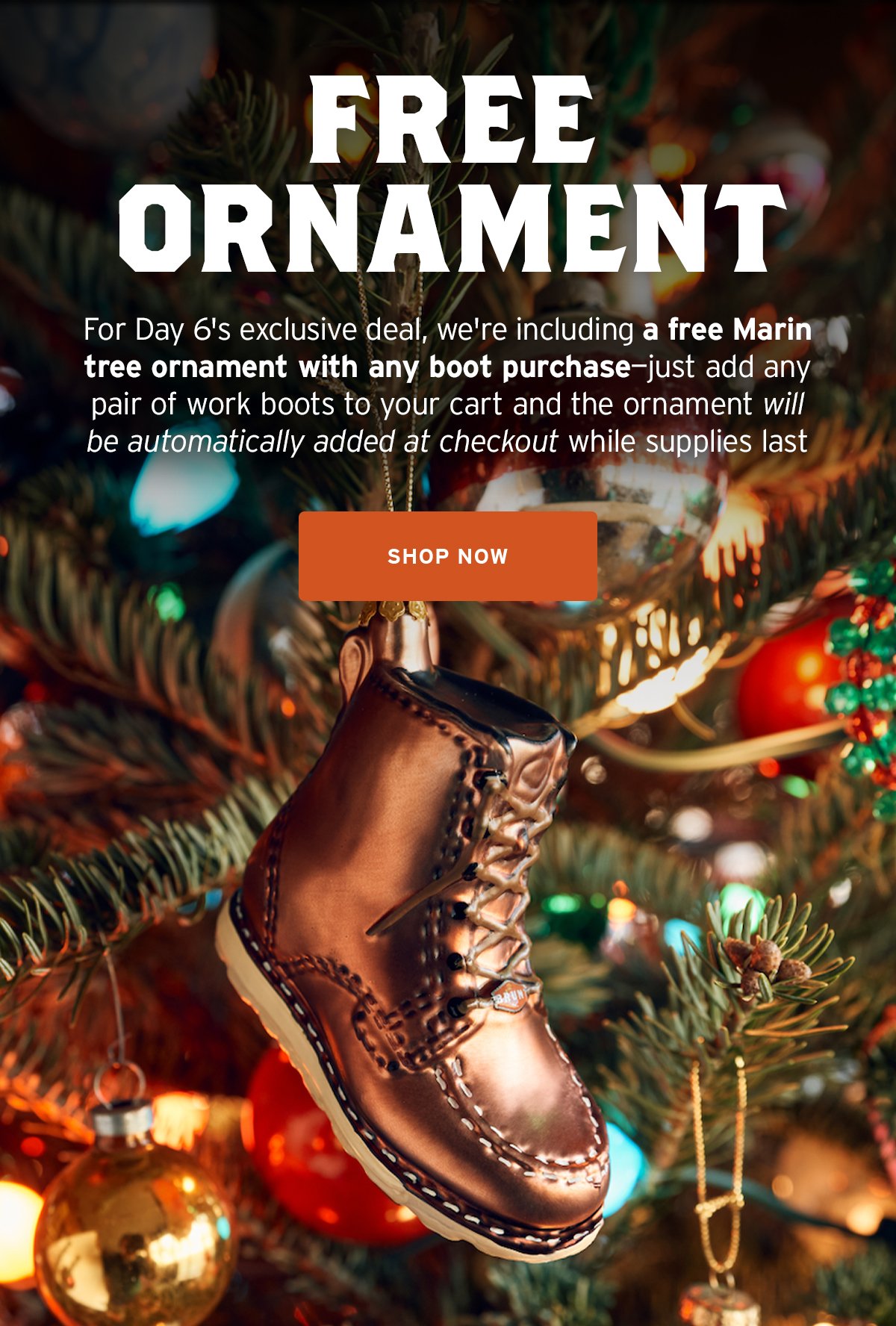 Free Marin Ornament With Any Boot Order