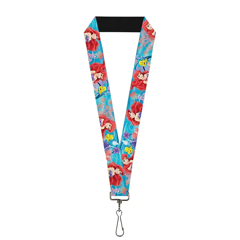 Image of Lanyard - 1.0" - Ariel & Flounder Vivid Underwater Poses