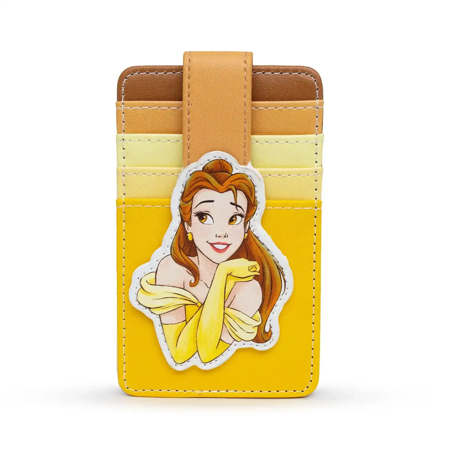 Image of Disney Wallet, Character Wallet ID Card Holder, Beauty and The Beast Belle Pose Yellows, Vegan Leather