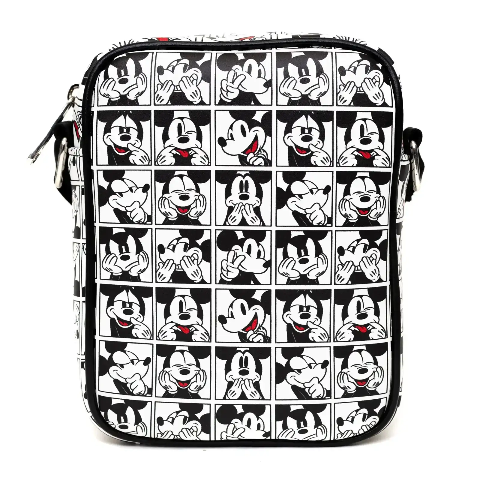 Image of Disney Bag, Cross Body, Disney Mickey Mouse Expression Blocks White Black, Vegan Leather